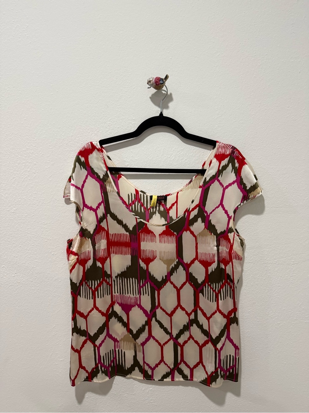 Women’s Escada Geometric Print Cap Sleeve Top - Multicolor
